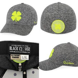 Black Clover “Live Lucky” Quintero Golf Club Gray Neon Green Hat Cap Size L/XL
